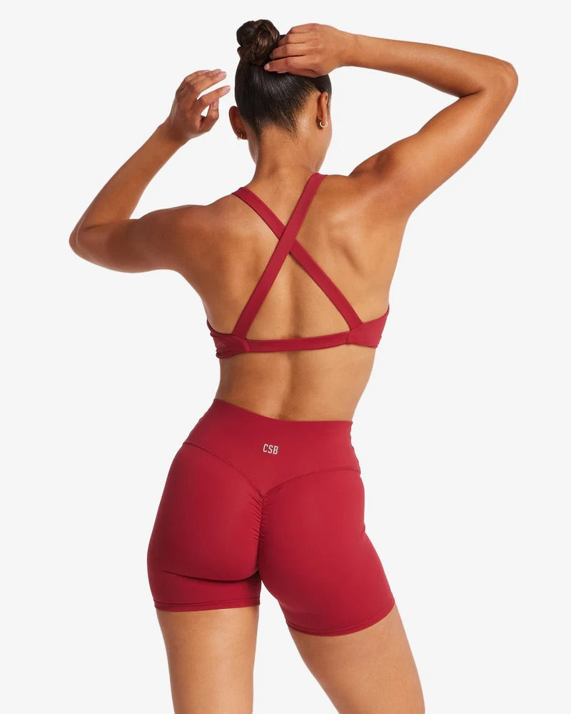 CSB Freedom Cherry Collection – Sierra Crop, Scrunch Shorts & Haven Tank (XS)