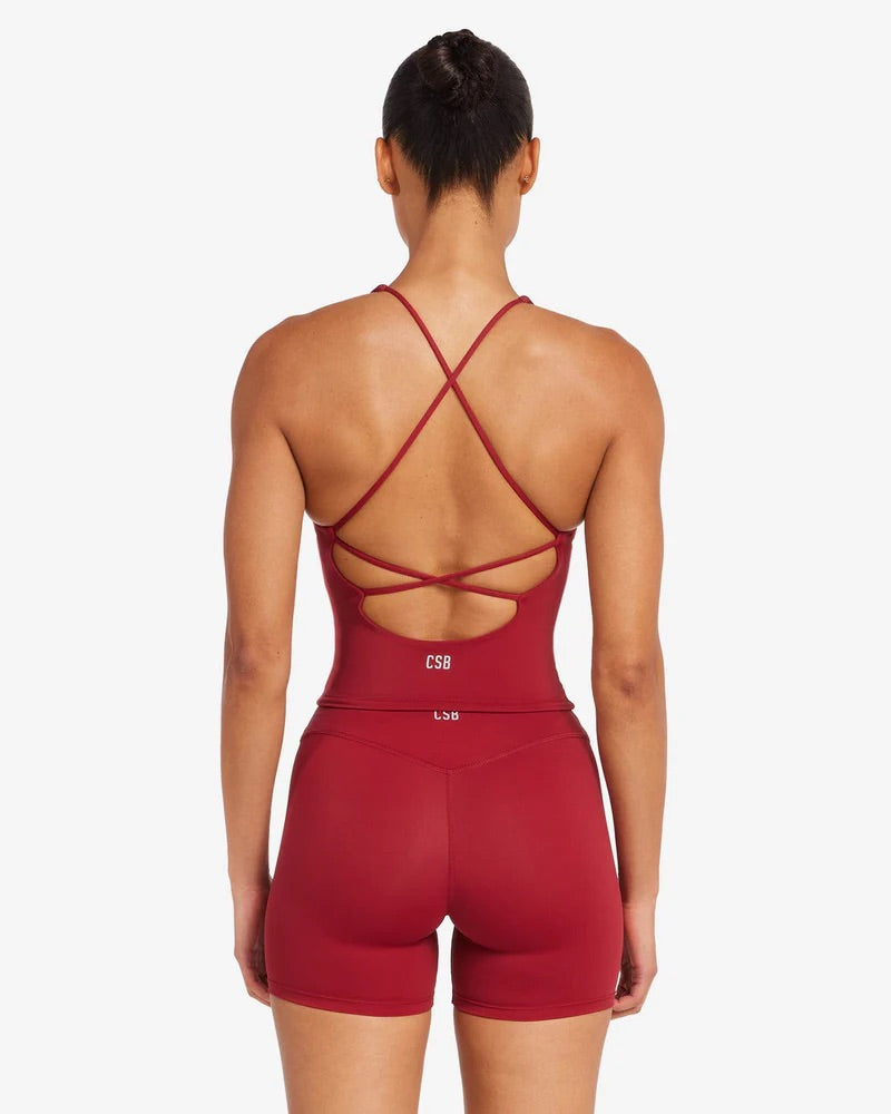 CSB Freedom Cherry Collection – Sierra Crop, Scrunch Shorts & Haven Tank (XS)