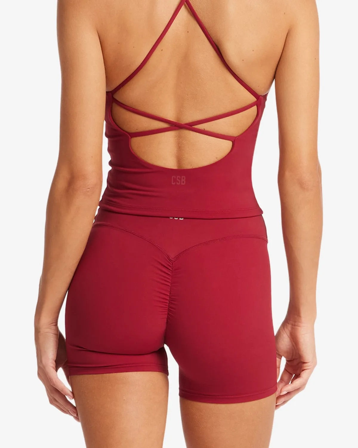 CSB Freedom Cherry Collection – Sierra Crop, Scrunch Shorts & Haven Tank (XS)