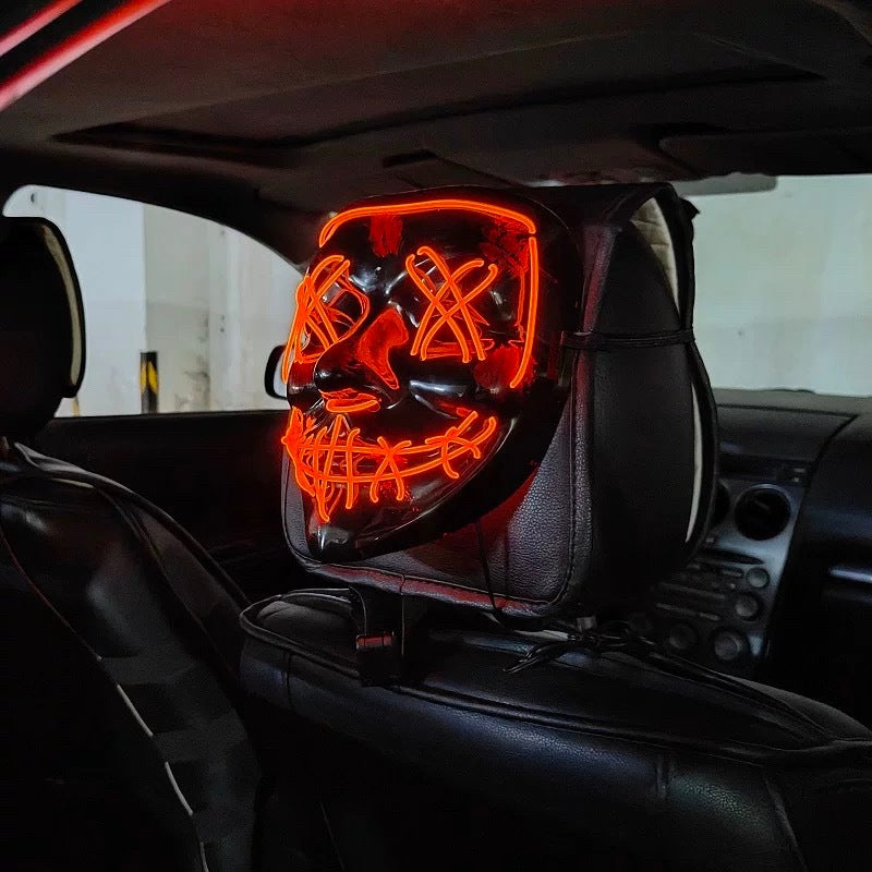 LED Purge Mask Neon Glow Mask Décor – Light Up Your Ride!