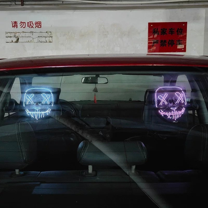 LED Purge Mask Neon Glow Mask Décor – Light Up Your Ride!