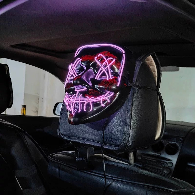 LED Purge Mask Neon Glow Mask Décor – Light Up Your Ride!