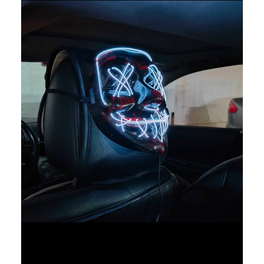 LED Purge Mask Neon Glow Mask Décor – Light Up Your Ride!