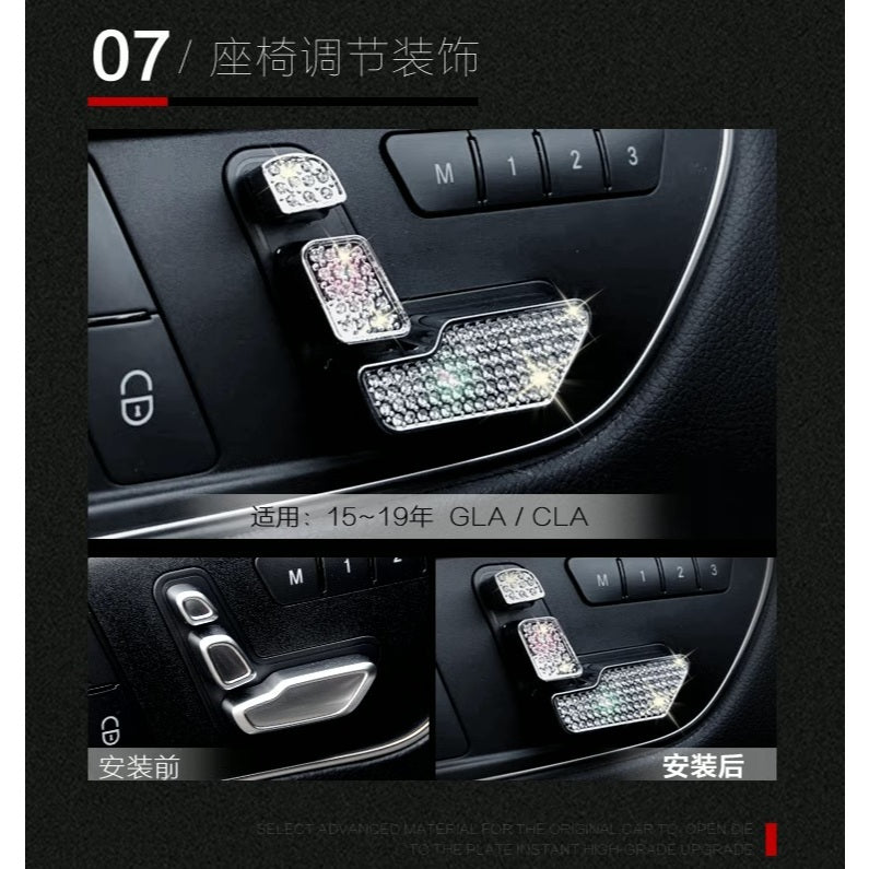 Luxury Diamond Aircon & Volume Knob Covers for Mercedes Benz – Rose Gold