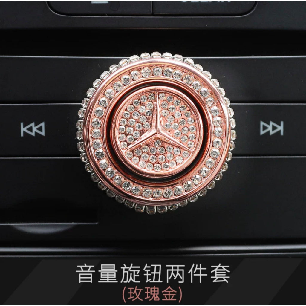 Luxury Diamond Aircon & Volume Knob Covers for Mercedes Benz – Rose Gold