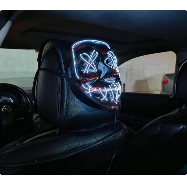 LED Purge Mask Neon Glow Mask Décor – Light Up Your Ride!