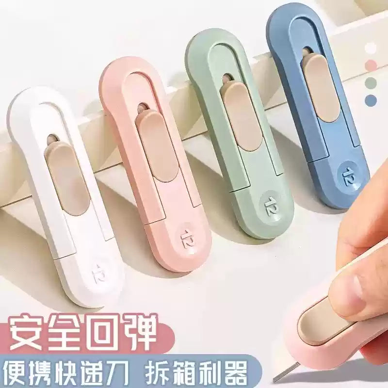 Mini Aesthetic Utility Pen Knife: Portable Auto-Retractable High-Design Box Cutter