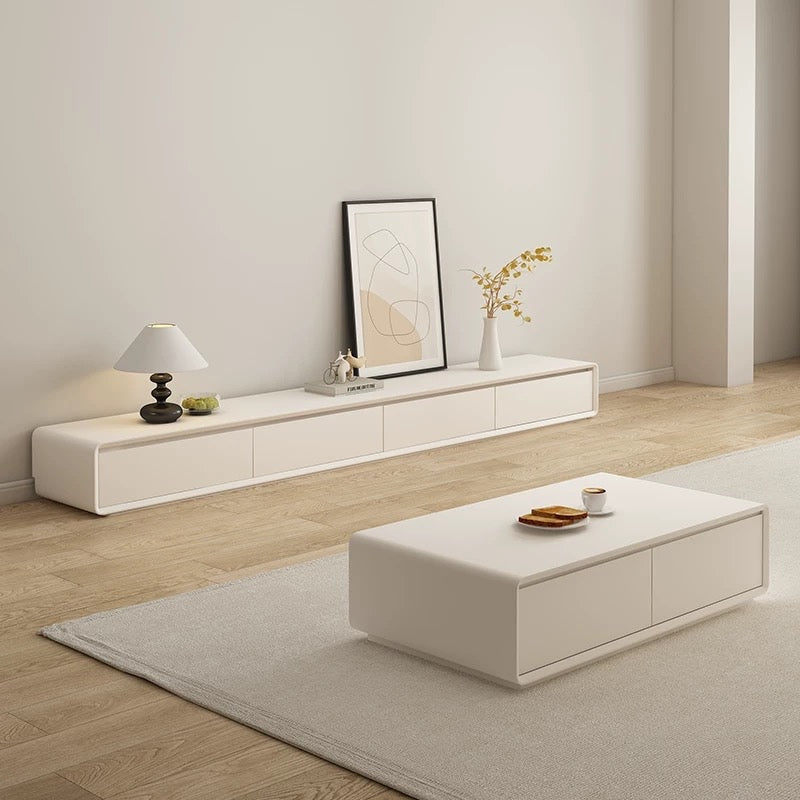 Cream White Television Cabinet