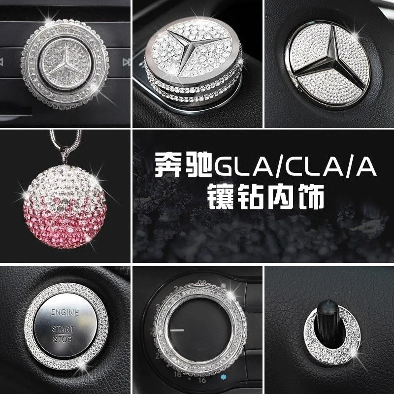 Luxury Diamond Aircon & Volume Knob Covers for Mercedes Benz – Rose Gold